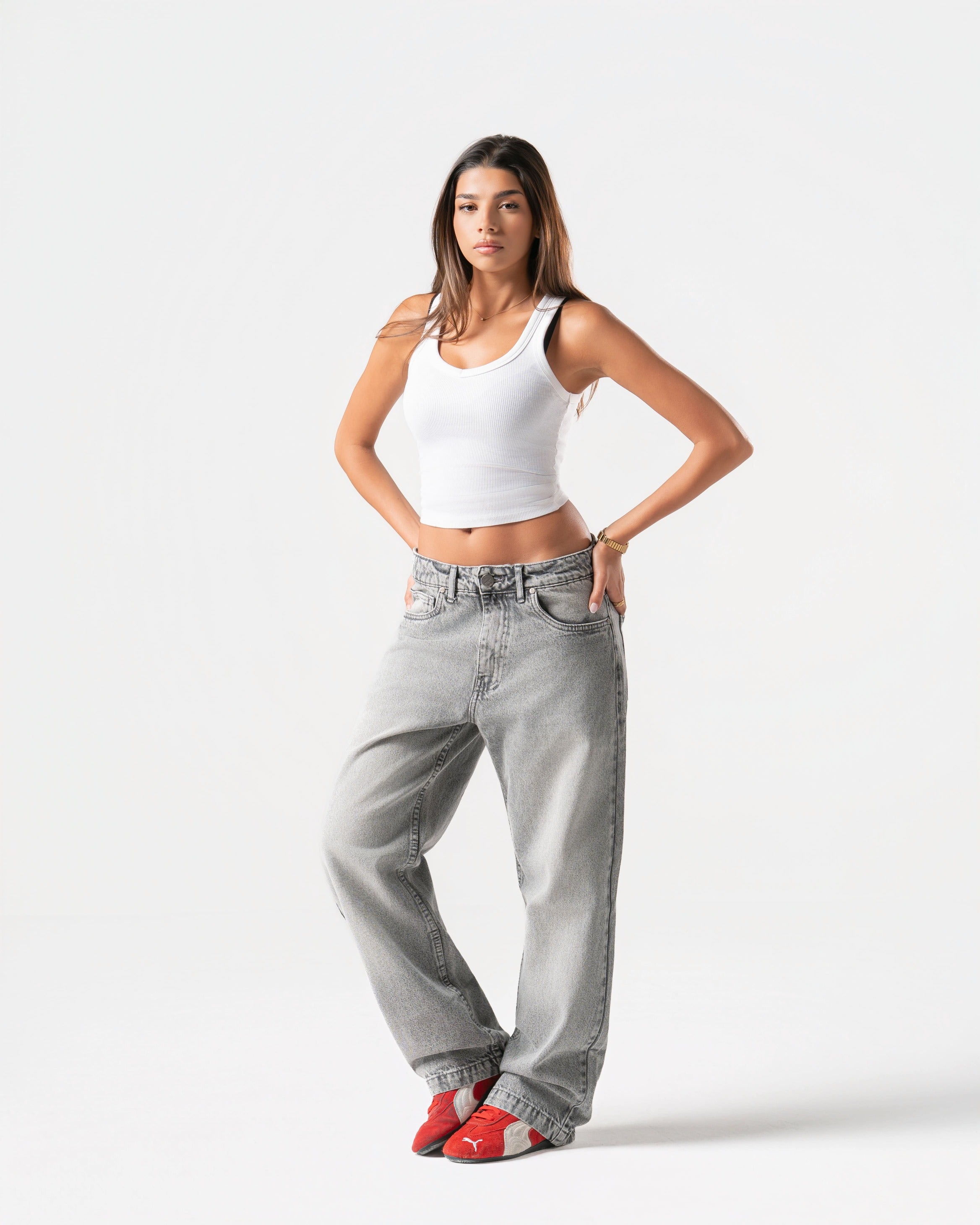 SMOKE GREY JEANS
