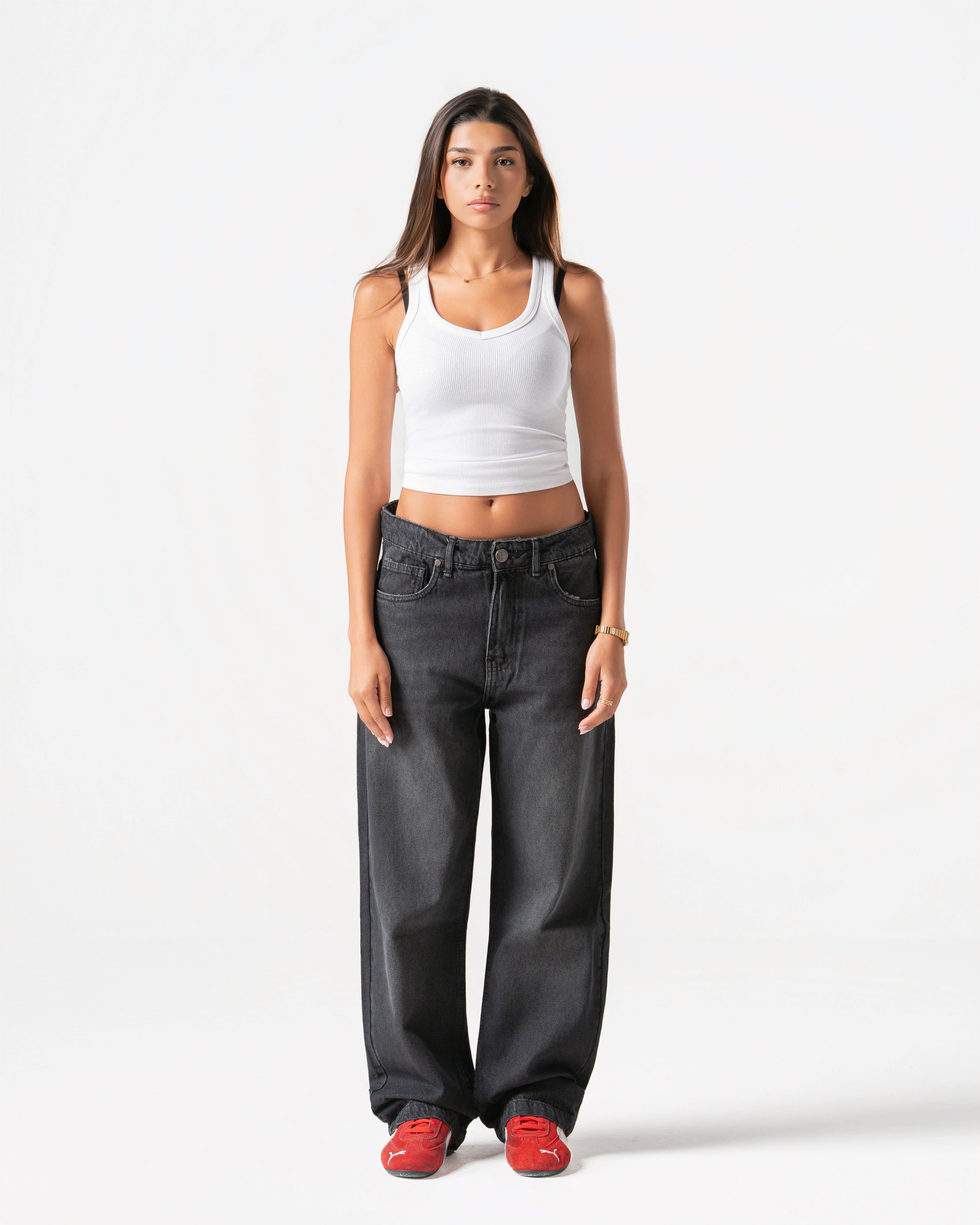 WASHED BLACK JEANS